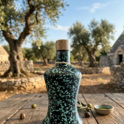 Orcetto CAMPANA NERO SCHIZZO TIFFANY IN CERAMICA 250 ML.